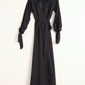 Natalie Martin Black Satin Dress